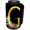 3dRose Monogram Initial G In An Image Of Gold With Fall Leaves - Can Cooler Bottle Wrap (cc-370445)