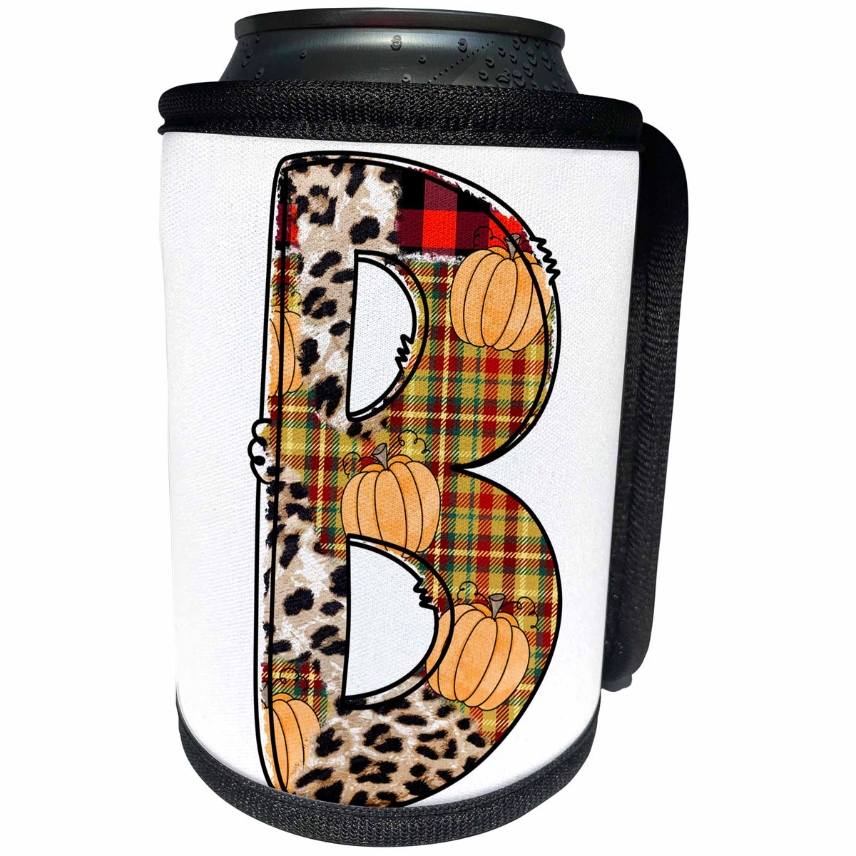 3dRose Cute Fall Patchwork Monogram Initial B - Can Cooler Bottle Wrap (cc-370461)