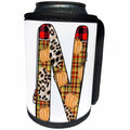 3dRose Cute Fall Patchwork Monogram Initial N - Can Cooler Bottle Wrap (cc-370471)