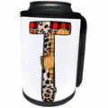 3dRose Cute Fall Patchwork Monogram Initial T - Can Cooler Bottle Wrap (cc-370475)