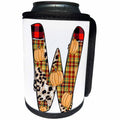 3dRose Cute Fall Patchwork Monogram Initial W - Can Cooler Bottle Wrap (cc-370477)