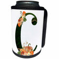 3dRose Pretty Fall Flowers and Pumpkins Monogram Initial C - Can Cooler Bottle Wrap (cc-370482)