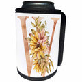 3dRose Pretty Sunflower Monogram Initial W - Can Cooler Bottle Wrap (cc-370517)