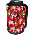 3dRose Sheltie Shetland Sheepdog Christmas Dog Pattern - Can Cooler Bottle Wrap (cc-370536)