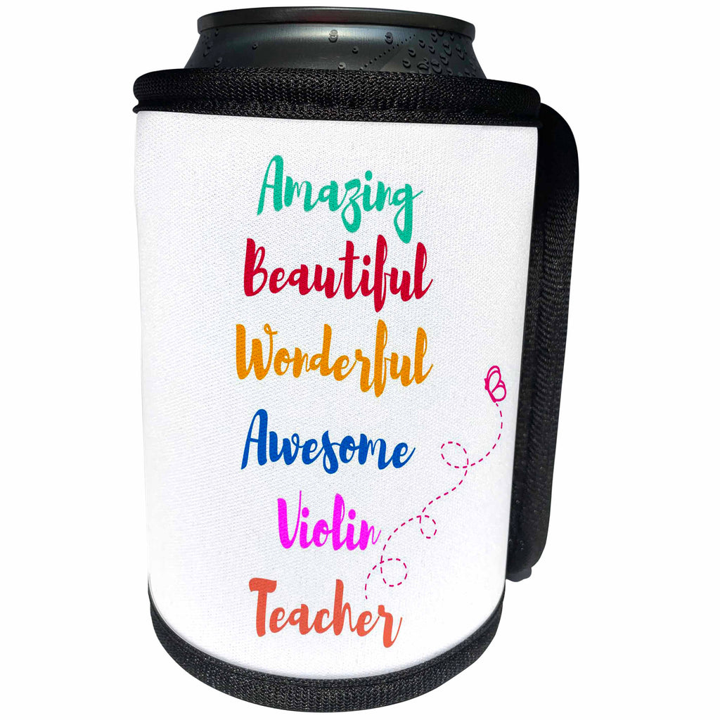 3dRose Colorful Text of... - Can Cooler Bottle Wrap (cc-370557)