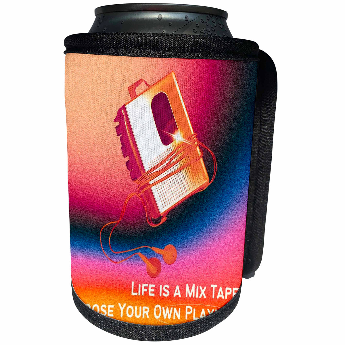 3dRose Life Is A Mix Tape Choose Your Own Playlist - Can Cooler Bottle Wrap (cc-370574)