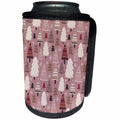 3dRose Cute Pink, Red, and White Modern Christmas Trees Pattern - Can Cooler Bottle Wrap (cc-370738)