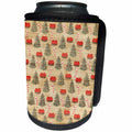 3dRose Vintage Christmas Trees, Gifts, and Candy Canes Over... - Can Cooler Bottle Wrap (cc-370748)