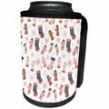 3dRose Cute Christmas Winter Socks and Mittens Pattern - Can Cooler Bottle Wrap (cc-370765)