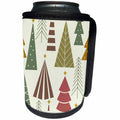 3dRose Modern Green and Brown Christmas Tree Pattern - Can Cooler Bottle Wrap (cc-370788)