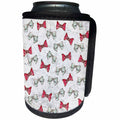 3dRose Cute Red and Mint Green Bows Pattern - Can Cooler Bottle Wrap (cc-370814)