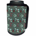 3dRose Pretty Red and Green Hollyberry On Dots Christmas... - Can Cooler Bottle Wrap (cc-370819)