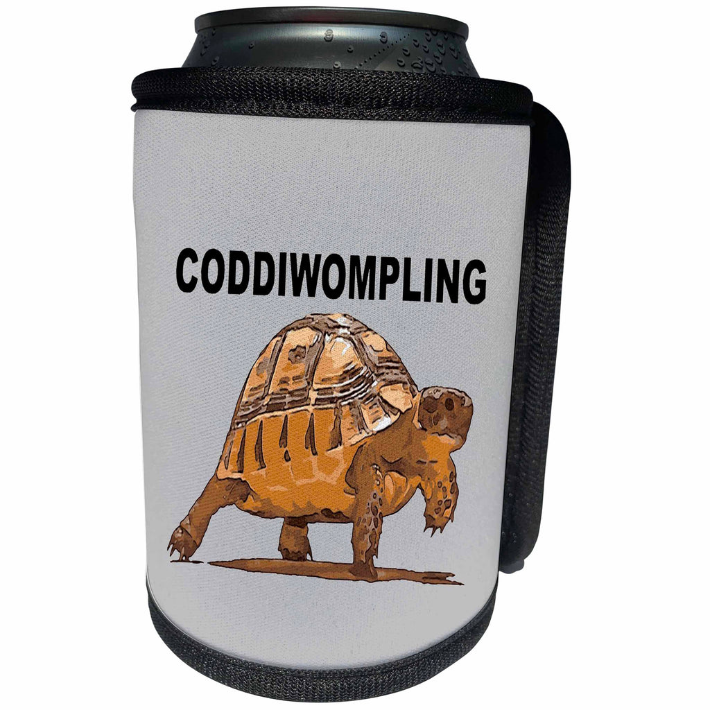 3dRose Coddiwompling Text Above Plodding Baby Tortoise - Can Cooler Bottle Wrap (cc-371002)
