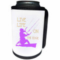 3dRose Live Life On The Edge Kitesurfer Riding A Wave - Can Cooler Bottle Wrap (cc-371009)