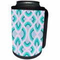 3dRose Rainbow Retro Curves Pattern Design Turquoise - Can Cooler Bottle Wrap (cc-371017)