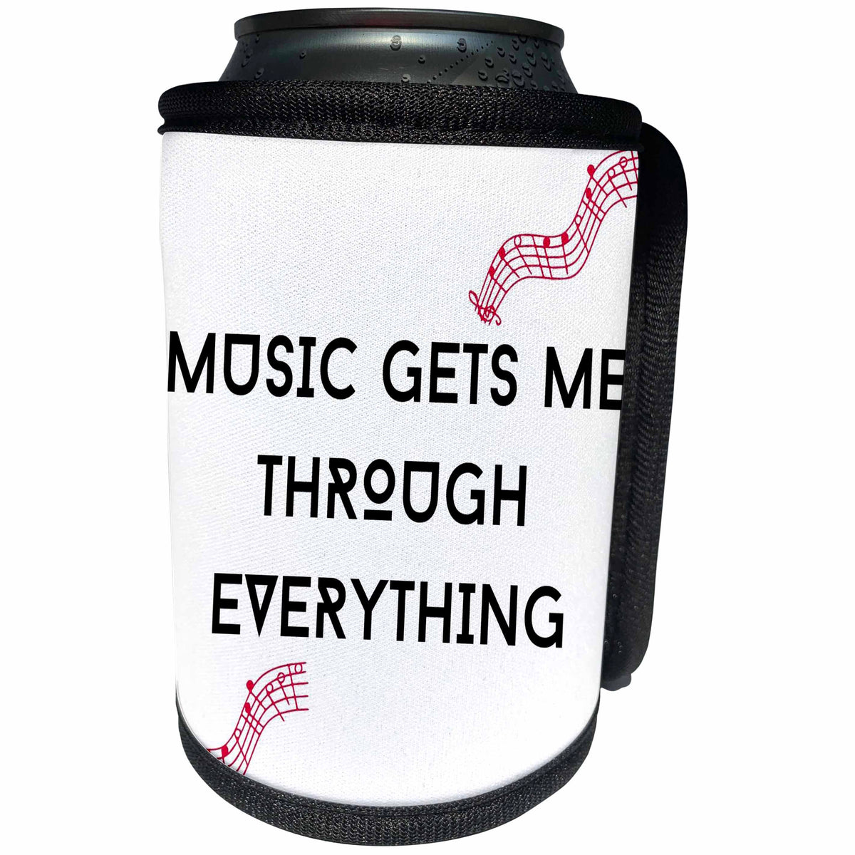 3dRose Music Gets me Through Everything - Can Cooler Bottle Wrap (cc-371041)