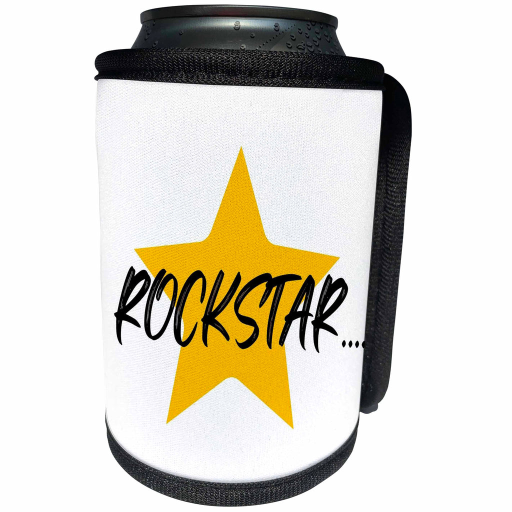 3dRose Marileah COLLECTION - MUSIC - TEXT - Rockstar - Can Cooler Bottle Wrap (cc-371042)