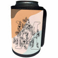 3dRose M Monogram Initial Flowers Outline Boho Patterned... - Can Cooler Bottle Wrap (cc-371108)