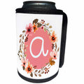 3dRose A Peachy Rustic Style Monogram Initial - Can Cooler Bottle Wrap (cc-371136)