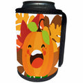 3dRose Crying Kawaii Pumpkin Autumn Leaves - Can Cooler Bottle Wrap (cc-371173)