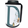 3dRose Cute Teal Christmas Monogram Initial D - Can Cooler Bottle Wrap (cc-371193)