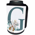 3dRose Cute Teal Christmas Monogram Initial G - Can Cooler Bottle Wrap (cc-371195)