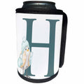 3dRose Cute Teal Christmas Monogram Initial H - Can Cooler Bottle Wrap (cc-371196)