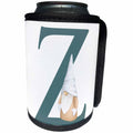 3dRose Cute Teal Christmas Monogram Initial Z - Can Cooler Bottle Wrap (cc-371209)