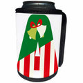 3dRose Cute Red And Green Christmas Monogram Initial A - Can Cooler Bottle Wrap (cc-371210)