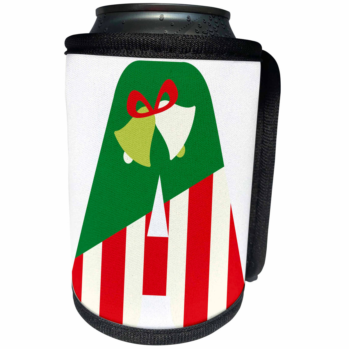3dRose Cute Red And Green Christmas Monogram Initial A - Can Cooler Bottle Wrap (cc-371210)