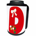3dRose Cute Red And Green Christmas Monogram Initial D - Can Cooler Bottle Wrap (cc-371213)