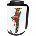 3dRose Glam Monogram Initial J Image Of Gold Leopard Spots Red... - Can Cooler Bottle Wrap (cc-371237)