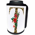 3dRose Glam Monogram Initial T Image Of Gold Leopard Spots Red... - Can Cooler Bottle Wrap (cc-371245)