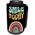 3dRose Cute Smile Today Cartoon with Colorful Rainbow... - Can Cooler Bottle Wrap (cc-371305)