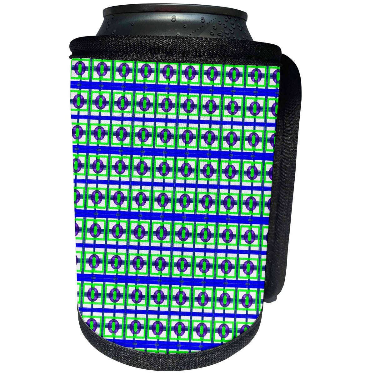 3dRose Image of Tiny Purple And Green Pattern - Can Cooler Bottle Wrap (cc-371328)
