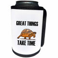 3dRose Great Things Take Time Plodding Tortoise Cut Out - Can Cooler Bottle Wrap (cc-371488)
