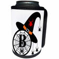 3dRose Monogram B Halloween Witch Hat Spiders and Web - Can Cooler Bottle Wrap (cc-371499)