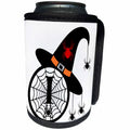 3dRose Monogram I Halloween Witch Hat Spiders and Web - Can Cooler Bottle Wrap (cc-371506)