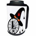 3dRose Monogram L Halloween Witch Hat Spiders and Web - Can Cooler Bottle Wrap (cc-371509)