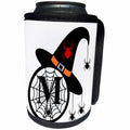 3dRose Monogram M Halloween Witch Hat Spiders and Web - Can Cooler Bottle Wrap (cc-371510)