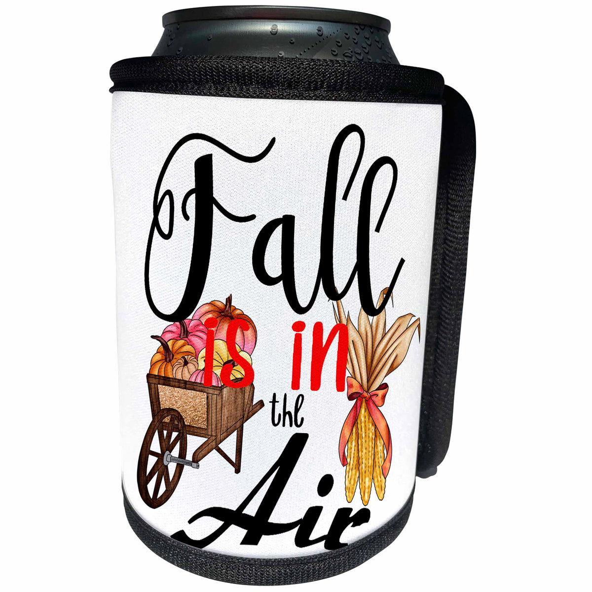 3dRose Fall in the Air Autumn Pumpkins Corn Harvest - Can Cooler Bottle Wrap (cc-371538)