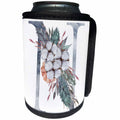 3dRose Pretty Orange, Pink and Gray Floral Monogram Initial N - Can Cooler Bottle Wrap (cc-371579)