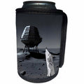 3dRose Cute Funny Howling Wolf Standing on Full Moon Surface... - Can Cooler Bottle Wrap (cc-371659)