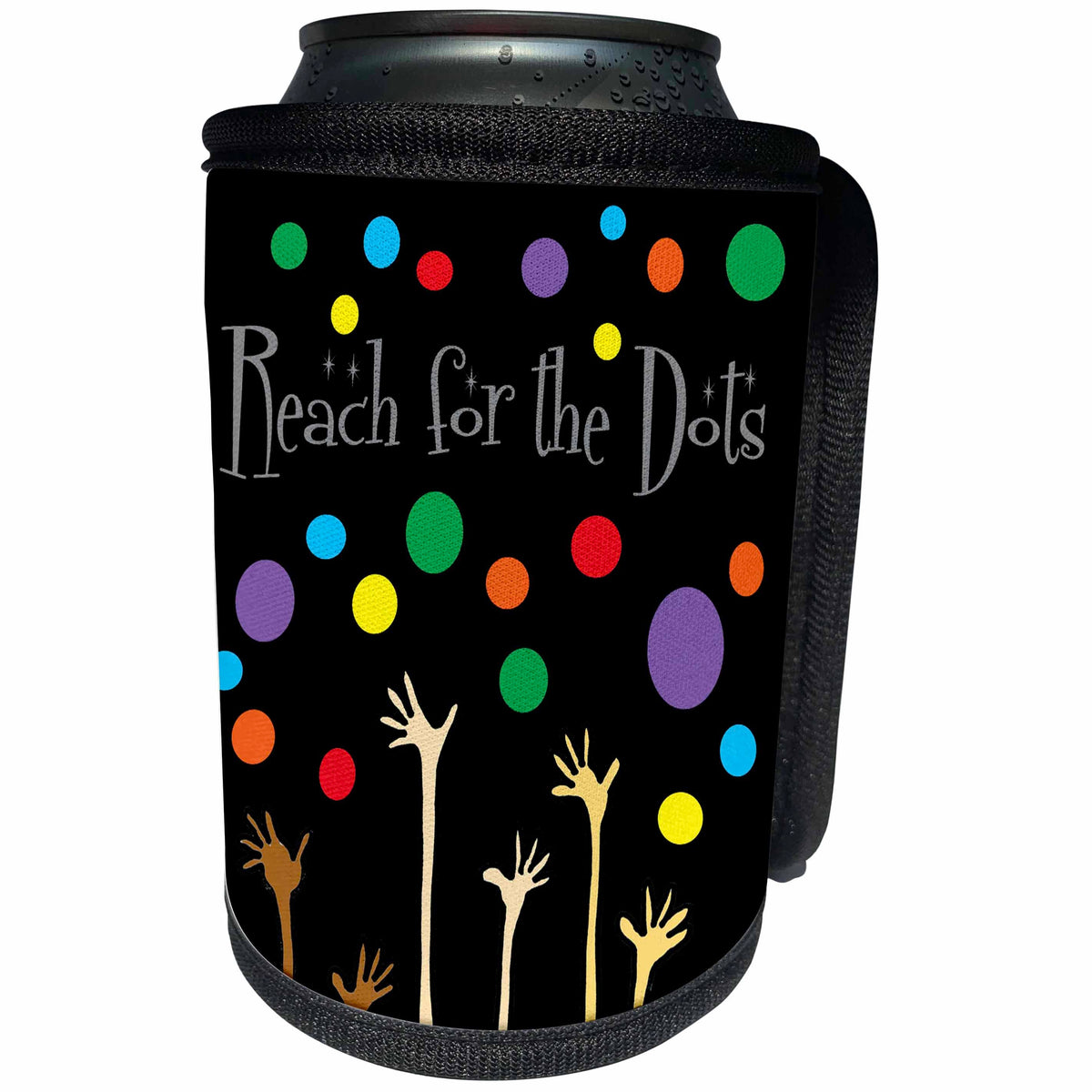 3dRose Cool Fun Reach for the Dots Dot Day Creative... - Can Cooler Bottle Wrap (cc-371669)