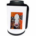 3dRose Image of Painted Cow Face Orange Background - Can Cooler Bottle Wrap (cc-371701)