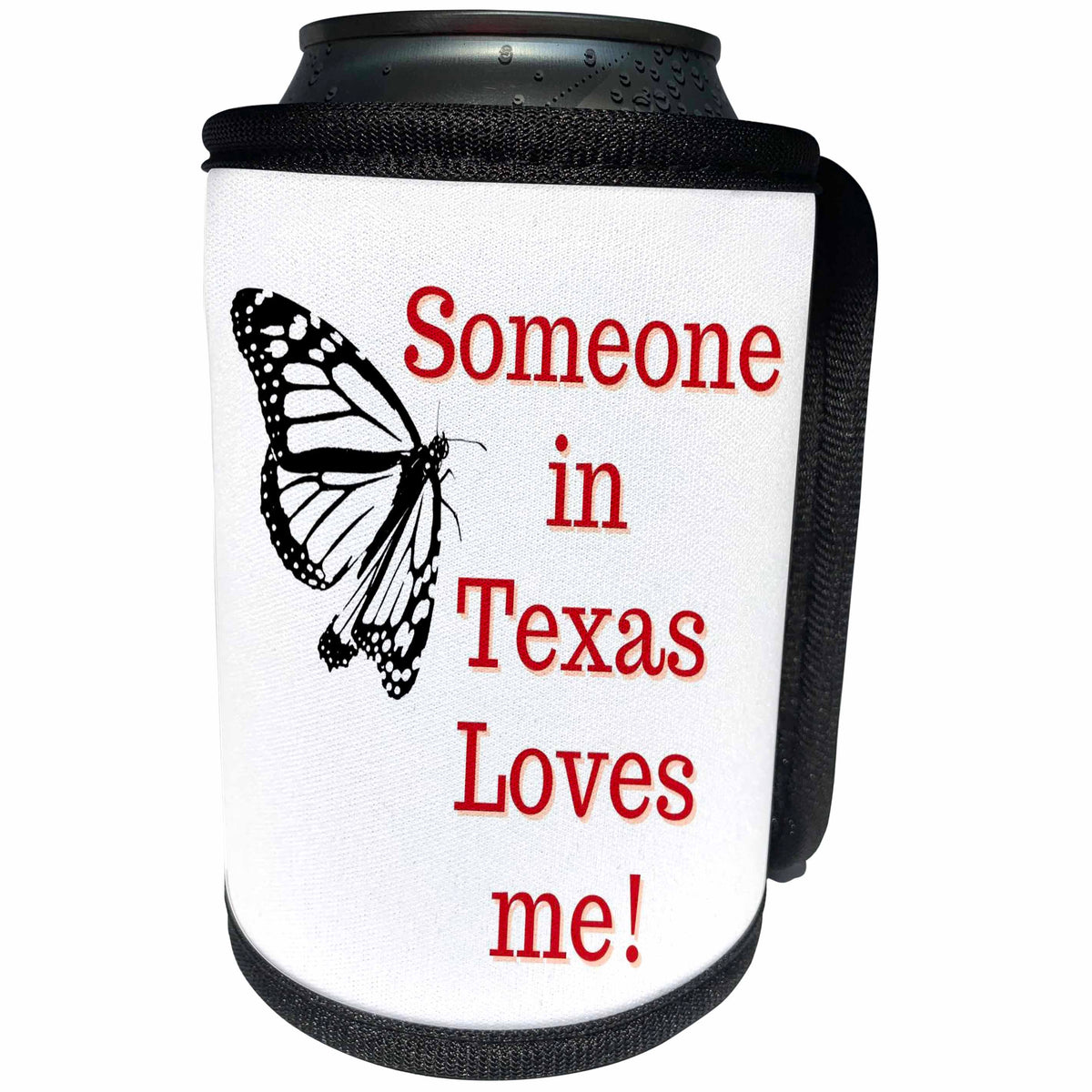 3dRose Image of a Butterfly with a Text - Can Cooler Bottle Wrap (cc-371745)