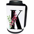 3dRose 3DRose Mahwish - Monogram - Image of flowery monogram K - Can Cooler Bottle Wrap (cc-371768)