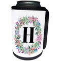3dRose Image of flowery circle monogram H - Can Cooler Bottle Wrap (cc-371774)