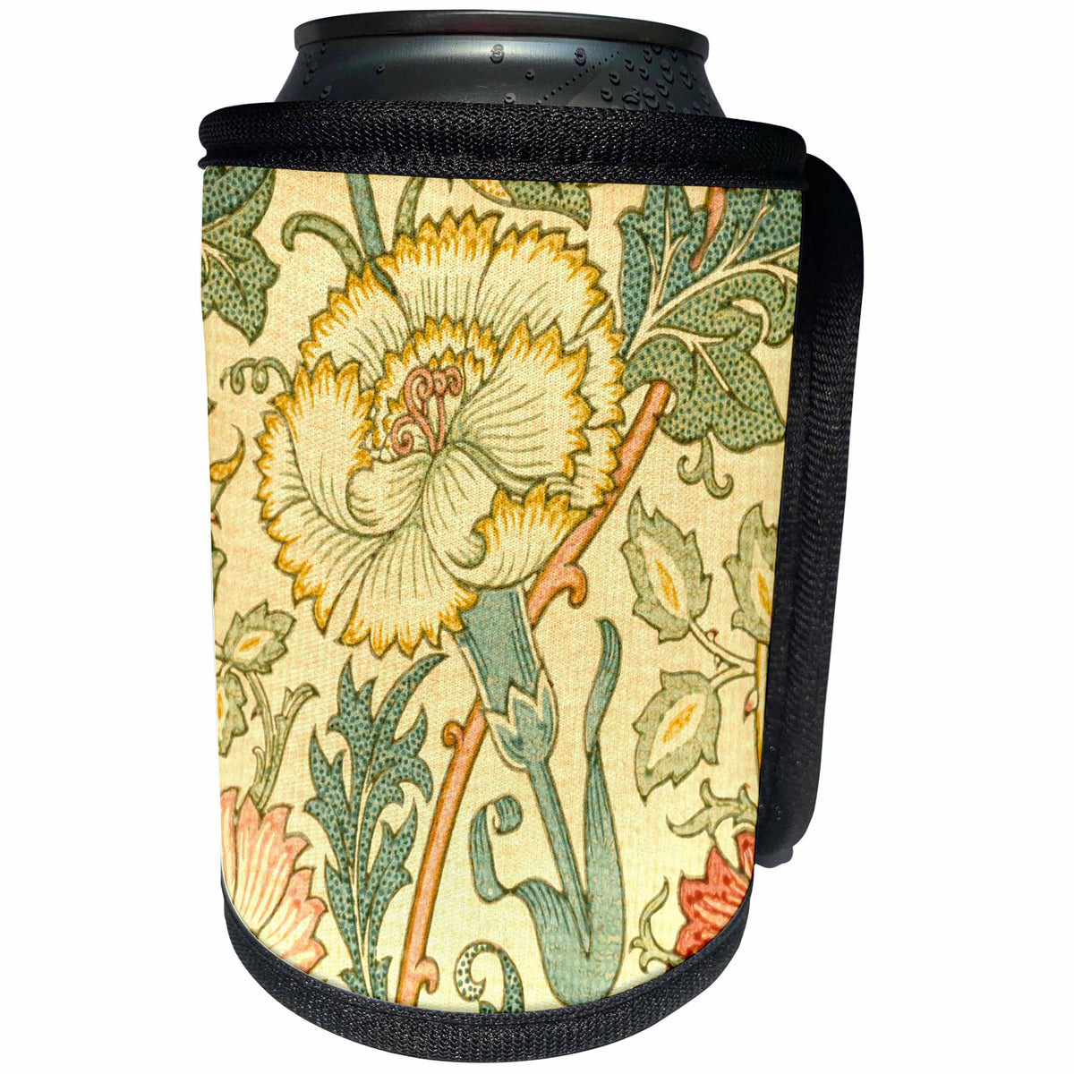 3dRose William Morris Pink and Rose - Cream Carnation Flower... - Can Cooler Bottle Wrap (cc-371807)