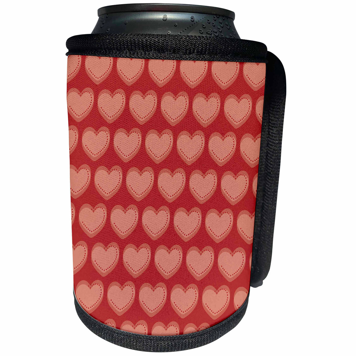 3dRose Orange Dot Hearts Pattern - Can Cooler Bottle Wrap (cc-372160)